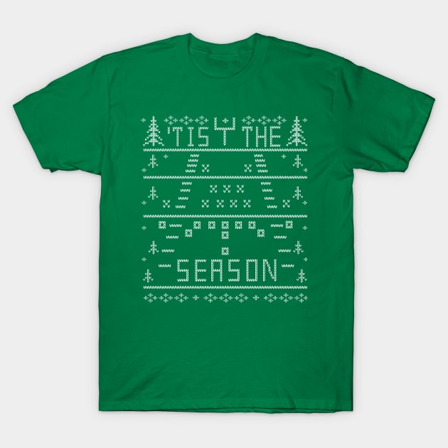 'Tis the Season Football Ugly Christmas Sweater Party Football Lover T-Shirt by TeeCreations